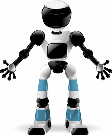 abstract illustration of a robot with black glass Stock Photo - Budget Royalty-Free & Subscription, Code: 400-06367555