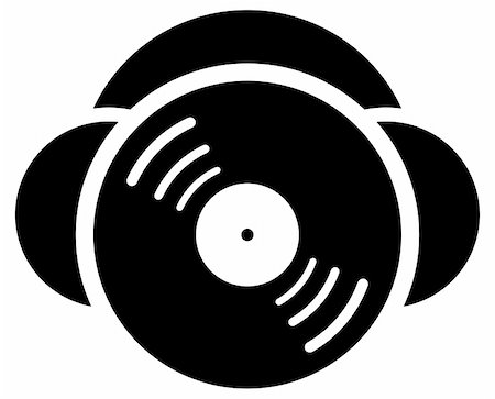 Three gramophone records as headphones Stock Photo - Budget Royalty-Free & Subscription, Code: 400-06367603