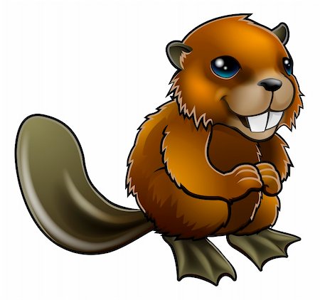 simsearch:400-08506015,k - An illustration of a happy cartoon beaver character Foto de stock - Super Valor sin royalties y Suscripción, Código: 400-06360150