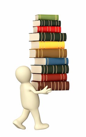 simsearch:400-06074785,k - 3d puppet with books. Isolated over white Stock Photo - Budget Royalty-Free & Subscription, Code: 400-06360210
