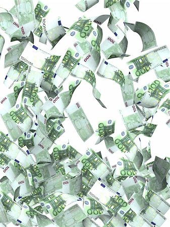 simsearch:400-04709616,k - Flying euro banknotes. Isolated over white Stock Photo - Budget Royalty-Free & Subscription, Code: 400-06360211