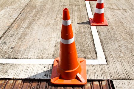 school cone - Traffic cone used in street road works Stock Photo - Budget Royalty-Free & Subscription, Code: 400-06360493