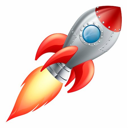 rocket ship vector - Illustration of a cute cartoon rocket space ship Stock Photo - Budget Royalty-Free & Subscription, Code: 400-06360519