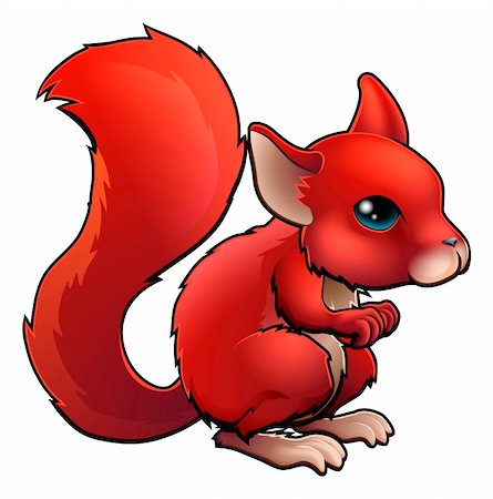 simsearch:400-04274928,k - Illustration of a cute happy cartoon red Squirrel Photographie de stock - Aubaine LD & Abonnement, Code: 400-06360521