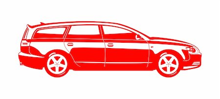 simsearch:400-04121043,k - monochrome illustration of  station wagon. Foto de stock - Super Valor sin royalties y Suscripción, Código: 400-06360637