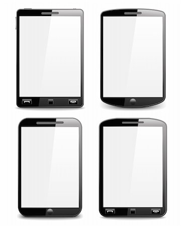 simsearch:400-07309242,k - Modern black smart phones, vector eps10 illustration Stock Photo - Budget Royalty-Free & Subscription, Code: 400-06360710