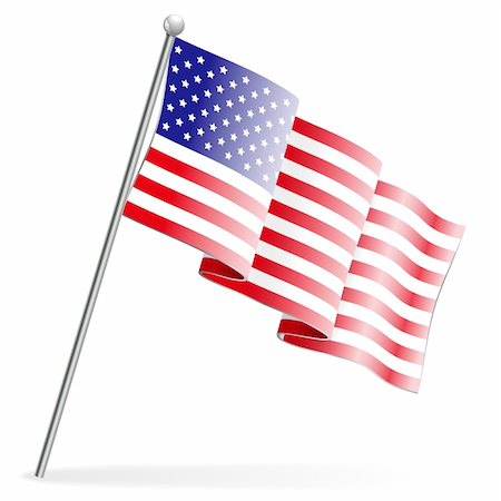 American Flag, isolated on white, vector illustration Stock Photo - Budget Royalty-Free & Subscription, Code: 400-06360784