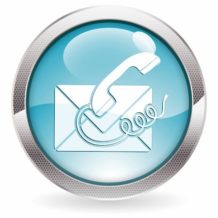 Circle Button with Telephone and Envelope Icon Contact Us, vector illustration Stock Photo - Budget Royalty-Free & Subscription, Code: 400-06360855