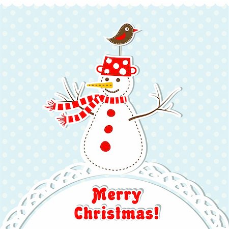 scrapbook cards christmas - Template christmas greeting card, vector illustration Stock Photo - Budget Royalty-Free & Subscription, Code: 400-06360918