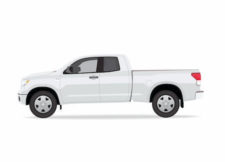 Pick-up truck isolated on white background Stockbilder - Microstock & Abonnement, Bildnummer: 400-06361556
