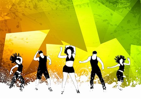 dance teacher - Abstract color zumba fitness dance background with space Stock Photo - Budget Royalty-Free & Subscription, Code: 400-06362114