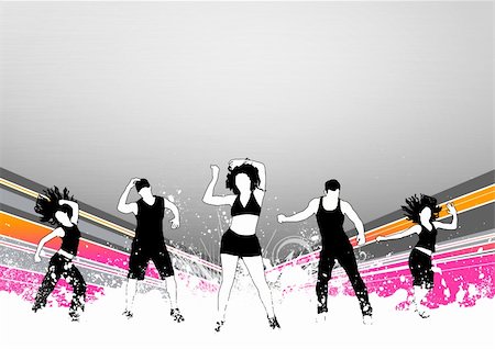 dance teacher - Abstract color zumba fitness dance background with space Photographie de stock - Aubaine LD & Abonnement, Code: 400-06362113
