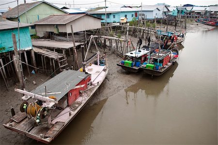 floating dock - fishing village in Pulau Ketam Selangor Malaysia Stock Photo - Budget Royalty-Free & Subscription, Code: 400-06362139