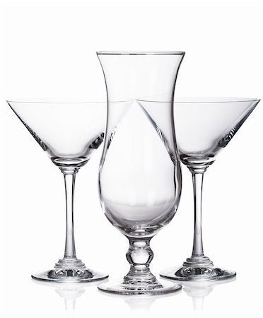 simsearch:400-06914465,k - Hurricane and martini glasses isolated on white background Fotografie stock - Microstock e Abbonamento, Codice: 400-06362522