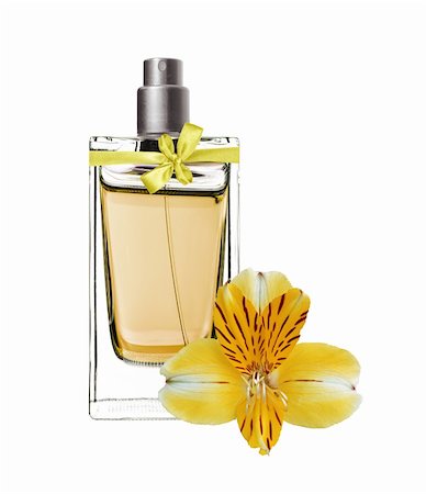 simsearch:700-06892568,k - women's perfume in beautiful bottle with yellow orchid isolated on white Stock Photo - Budget Royalty-Free & Subscription, Code: 400-06362695