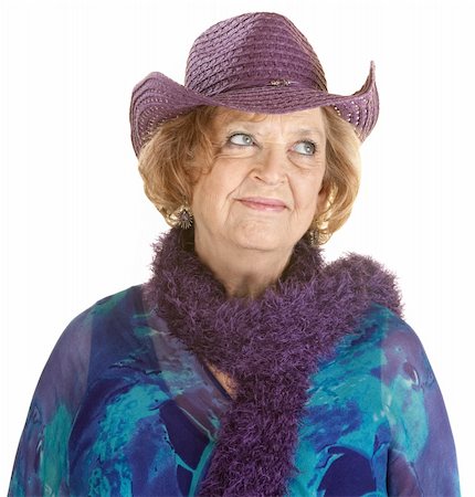 simsearch:400-06365837,k - Grinning European senior woman in purple hat Stockbilder - Microstock & Abonnement, Bildnummer: 400-06363070