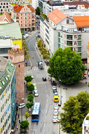 simsearch:400-07445490,k - An image of a Munich street from above Stock Photo - Budget Royalty-Free & Subscription, Code: 400-06363119