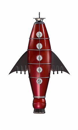 rocket flames - red space rocket isolated on white background Stock Photo - Budget Royalty-Free & Subscription, Code: 400-06363243