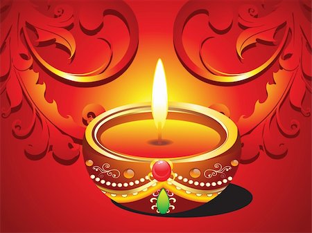 abstract diwali traditional card vector illustration Stock Photo - Budget Royalty-Free & Subscription, Code: 400-06363903