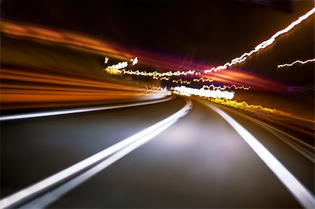 Abstract image of road at night Stock Photo - Budget Royalty-Free & Subscription, Code: 400-06384163