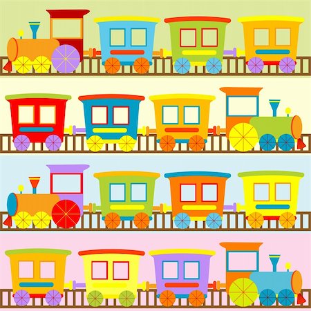 simsearch:400-08134329,k - Cartoon trains backgrounds for kids Stock Photo - Budget Royalty-Free & Subscription, Code: 400-06384193