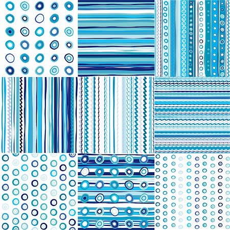 packing fabric - Set of blue seamless pattern for baby boys Foto de stock - Super Valor sin royalties y Suscripción, Código: 400-06384204