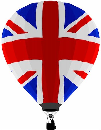 Vector illustration of UK flag air balloon Stock Photo - Budget Royalty-Free & Subscription, Code: 400-06384221