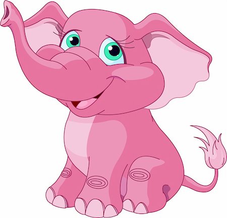 elephant illustration - Very Cute pink elephant Stock Photo - Budget Royalty-Free & Subscription, Code: 400-06384349
