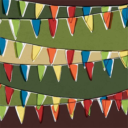 party banner - Party pennant bunting. Happy holiday background, vector, EPS10 Stock Photo - Budget Royalty-Free & Subscription, Code: 400-06384573