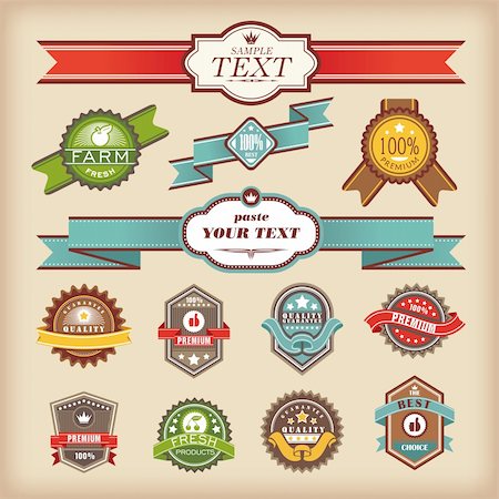 royal banner - set of vintage labels and ribbons vector illustration Stock Photo - Budget Royalty-Free & Subscription, Code: 400-06384612