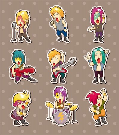 rock band stickers Stock Photo - Budget Royalty-Free & Subscription, Code: 400-06384685