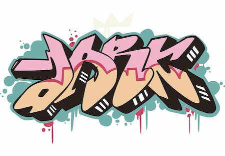 painted words - Graffito text design - dark. Color vector illustration. Stock Photo - Budget Royalty-Free & Subscription, Code: 400-06384767