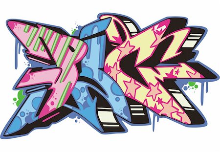 simsearch:400-06384802,k - Dessin de texte graffiti - cochon. Illustration vectorielle de couleur. Photographie de stock - Aubaine LD & Abonnement, Code: 400-06384801