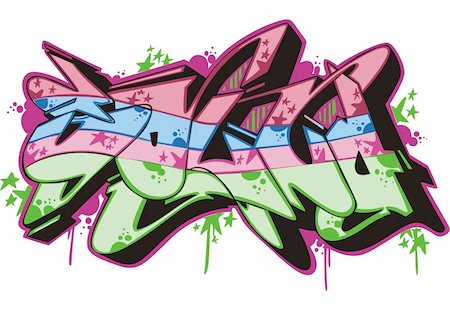 painted words - Graffito text design - sound. Color vector illustration. Stock Photo - Budget Royalty-Free & Subscription, Code: 400-06384803