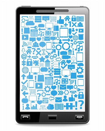 simsearch:400-07309242,k - Smart phone with icons on the screen, vector eps10 illustration Stock Photo - Budget Royalty-Free & Subscription, Code: 400-06384968