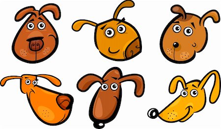simsearch:400-04330222,k - Cartoon Illustration of Different Funny Dogs Heads Set Stock Photo - Budget Royalty-Free & Subscription, Code: 400-06385955