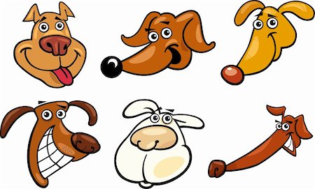 simsearch:400-04330222,k - Cartoon Illustration of Different Funny Dogs Heads Set Stock Photo - Budget Royalty-Free & Subscription, Code: 400-06385956