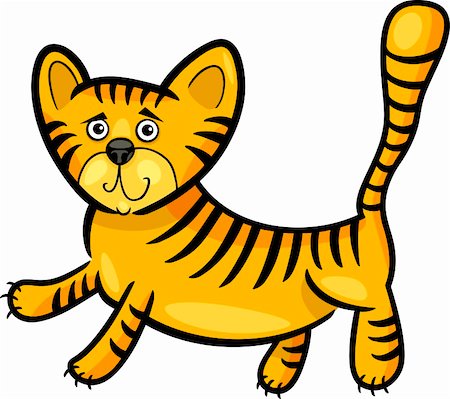 simsearch:400-04717503,k - Cartoon humorvolle Illustration der niedlichen kleinen Tiger Stockbilder - Microstock & Abonnement, Bildnummer: 400-06385969