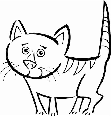 simsearch:400-06101888,k - Cartoon Illustration of Cute Tabby Cat or Kitten for Coloring Book Foto de stock - Super Valor sin royalties y Suscripción, Código: 400-06385961