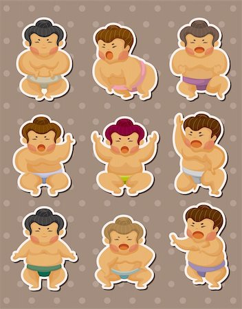 simsearch:400-05705321,k - sumo player stickers Fotografie stock - Microstock e Abbonamento, Codice: 400-06386218