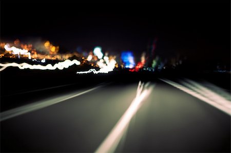 Abstract image of road at night Stock Photo - Budget Royalty-Free & Subscription, Code: 400-06386849