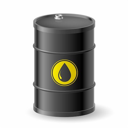 shiny black carbon - Black Oil Barrel. Illustration on white background Stock Photo - Budget Royalty-Free & Subscription, Code: 400-06386987