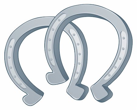 Pair of horse shoes - vector illustration. Stock Photo - Budget Royalty-Free & Subscription, Code: 400-06386995