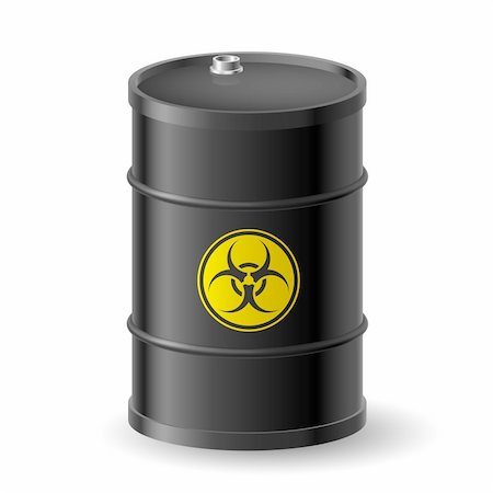 simsearch:400-06570088,k - Vertical Biohazard black barrel. Illustration on white Stock Photo - Budget Royalty-Free & Subscription, Code: 400-06387026