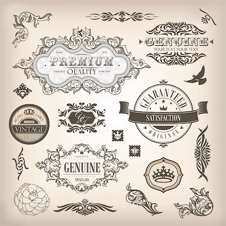 frame vector vintage - vector set of design elements and page decoration Stock Photo - Budget Royalty-Free & Subscription, Code: 400-06387256