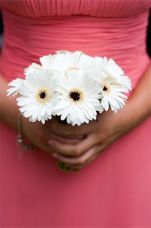 simsearch:400-06419466,k - halten einen Hochzeitsstrauß weiße Gerbera Blumen Brautjungfer Stockbilder - Microstock & Abonnement, Bildnummer: 400-06387353