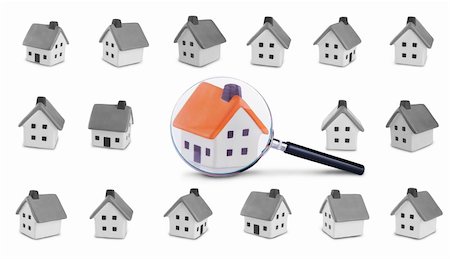 simsearch:400-07952800,k - Conceptual image of the search and inspection of the house.Isolated on a white background Fotografie stock - Microstock e Abbonamento, Codice: 400-06387893