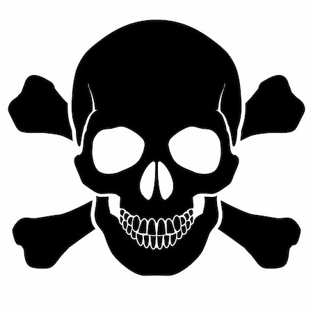 Skull and bones - a mark of the danger  warning Stock Photo - Budget Royalty-Free & Subscription, Code: 400-06388136