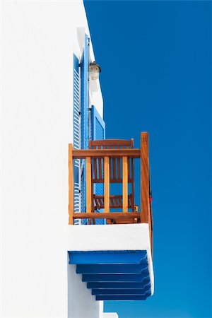 Balcony from a house on a Greek Cycladic island Stock Photo - Budget Royalty-Free & Subscription, Code: 400-06388209