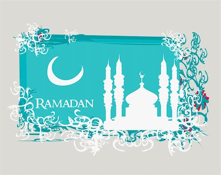 Ramadan background - mosque silhouette illustration card Stock Photo - Budget Royalty-Free & Subscription, Code: 400-06388290